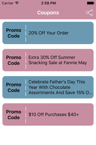 Coupons for Fannie May App screenshot 2