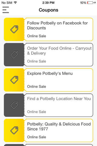 Coupons for Potbelly Sandwich Shop screenshot 2