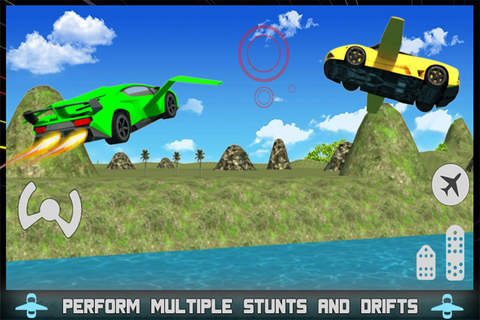 Flying Car Driving Simulator Free: Sports Car - Airplane Flight Pilot screenshot 3