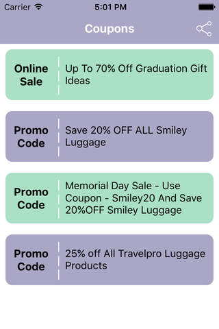 Coupons for Luggage Factory  App screenshot 2
