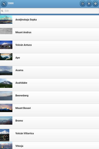 Directory of volcanoes screenshot 2