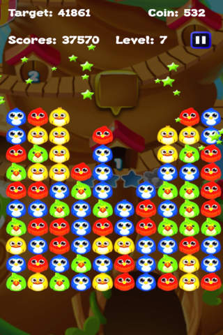 Bird Crush Puzzle Bubble:A yellow birds match 3 squash games screenshot 2