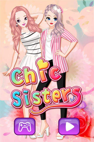 Chic Sisters - dress up game for girls screenshot 2