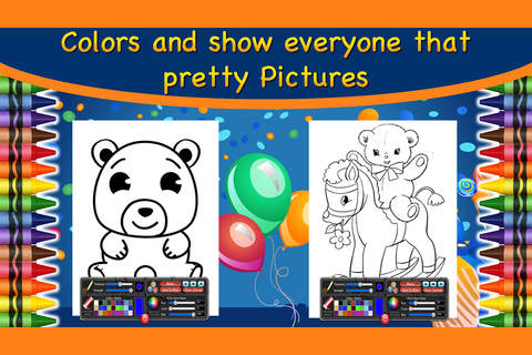 Teddy Bear Coloring Book for Kids - Free Color Pages & Educational Games screenshot 4