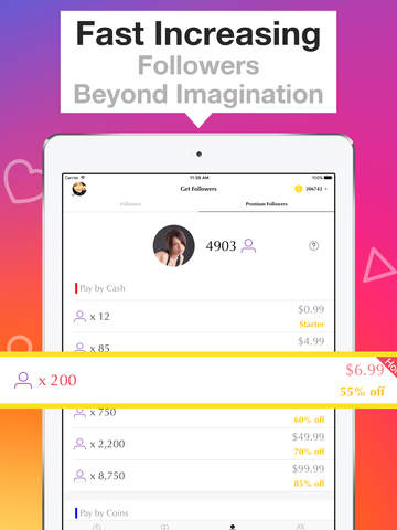 Screenshots of Get Free Followers & Likes for Instagram - 10000 Video Views Boost on Imstagram for iPad