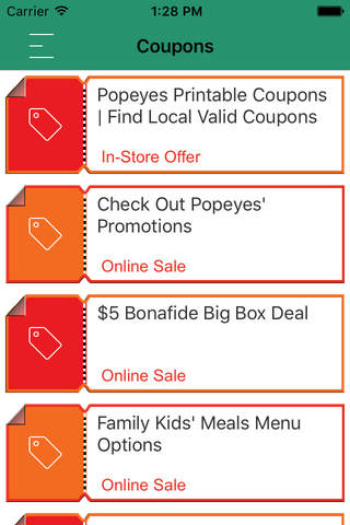 Coupons for Popeyes Kitchen screenshot 2