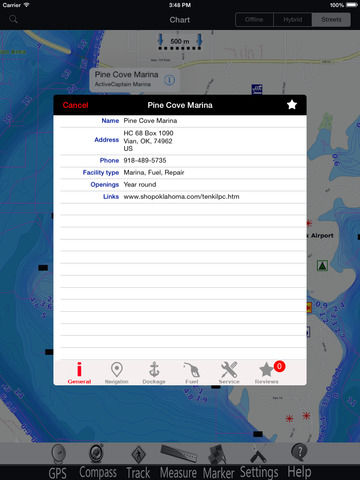 Fort Gibson Lake GPS Chart Pro screenshot 4