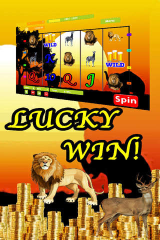 Sunset Africa Lion King Slots: Free Casino Slot Machine screenshot 2