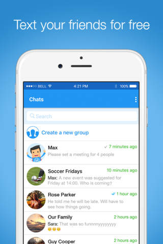 MaxApp Messenger - 1-on-1 or group chat with your friends and with your own personal assistant for event scheduling screenshot 4