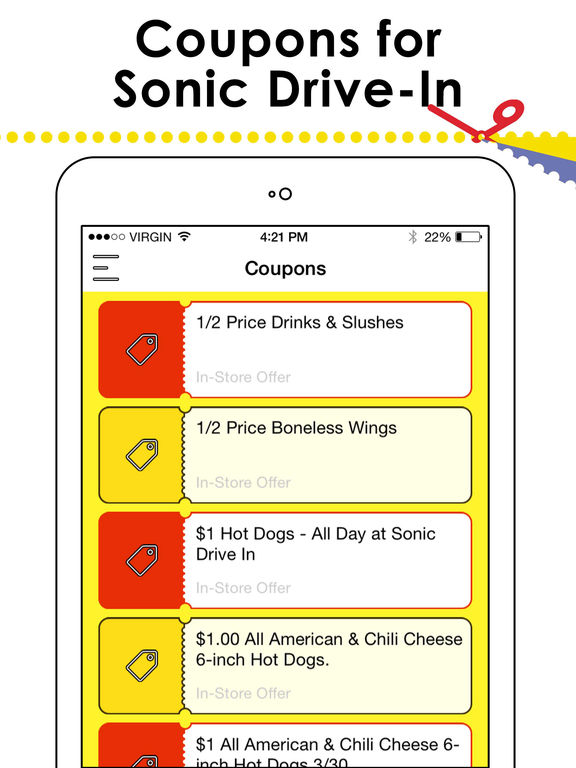 App Shopper Coupons for Sonic DriveIn +