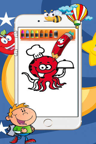 Coloring Book Starfish, Crab, Squid friends in the ocean screenshot 2