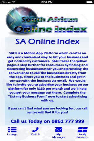 SA Online Index screenshot 2