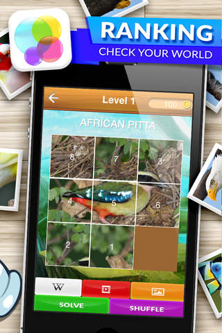Slide Me Puzzle : Bird Tiles Quiz  Picture Games Pro screenshot 2
