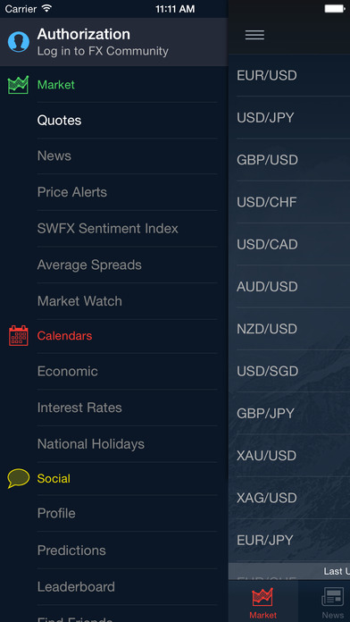 Realtime forex quote