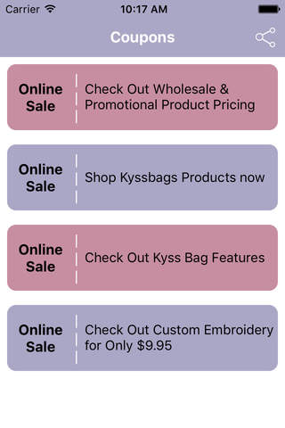 Coupons for Kyssbags.com  App screenshot 2