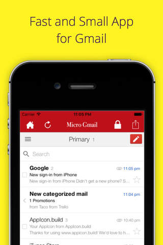 Micro for Gmail - with Lock Feature screenshot 2