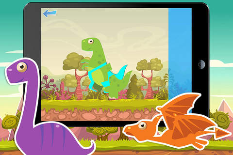 Cartoon Dinosaur puzzle - animated game for toddlers screenshot 2
