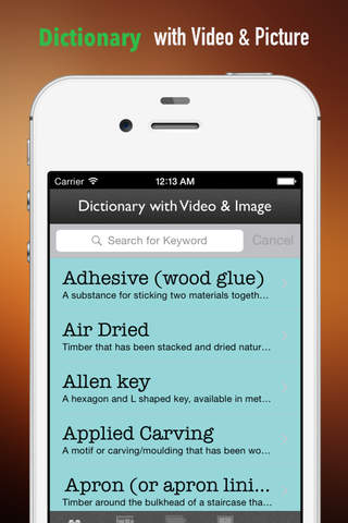 Carpentry Beginners Guide - Basic Classes with Glossary Flashcard screenshot 4