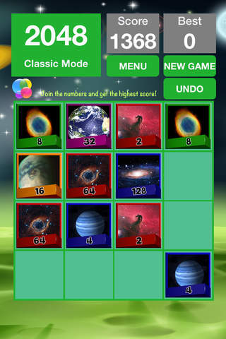 2048 + UNDO Solar System at The Universe Number Puzzle Games “ Astronomy Space Edition ” screenshot 2