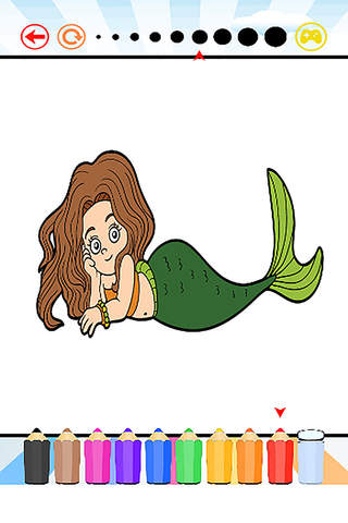 My Cutie Mermaid Coloring Book for Kids and Toddlers Free HD - All Pages Coloring and Painting Book Games screenshot 2