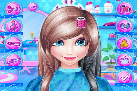 白雪公主美发沙龙 - 化妆换装养成，女生儿童教育小游戏免费 screenshot 3