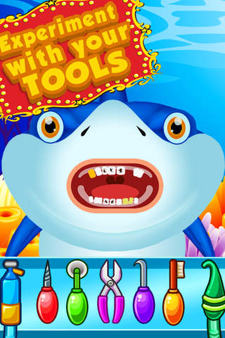 Big Monster Shark Kids Dentist with Sweet Fun Retreat Game Free screenshot 3