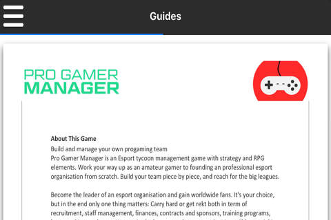 Pro Game - Pro Gamer Manager Version screenshot 2