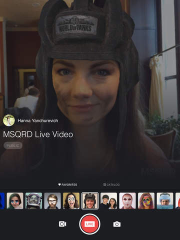 Screenshots of MSQRD for iPad