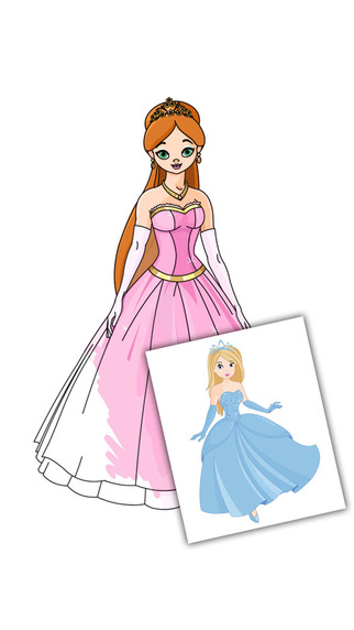 公主画画儿童涂色游戏- 3到6岁宝宝早教育儿益