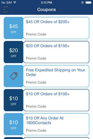 Coupons for 1800Contacts screenshot 2
