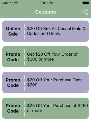 Coupons for Casual Male Shopping App screenshot 2
