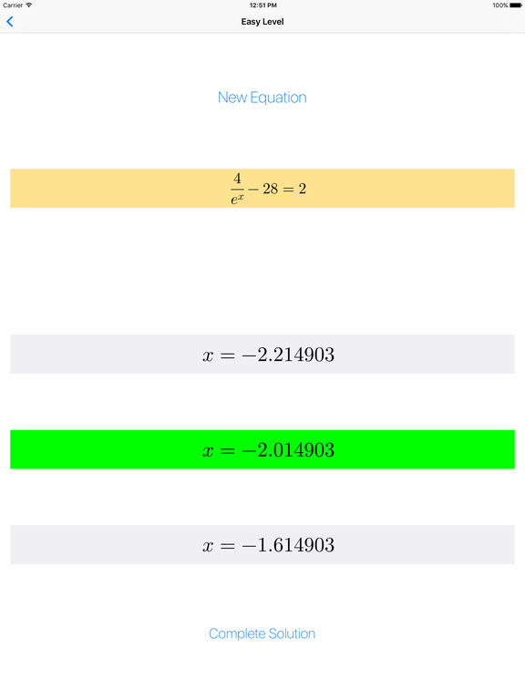 Exponential Equations Solver And Generator On The App Ipad Screenshot 1
