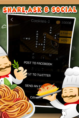 Words Zigzag : Food and Drink Crossword Puzzle Free with Friend screenshot 3