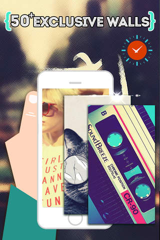 iClock – Hipster : Alarm Clock Wallpaper , Frames and Quotes Maker For Free screenshot 3
