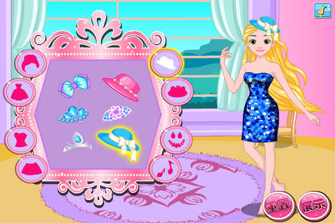 芭比公主闪亮换装 - 公主弟弟妹妹舞会 沙龙女孩免费美容换装化妆游戏 screenshot 4