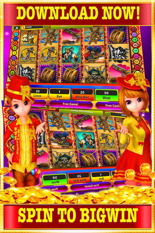Pirates Classic 999 Casino Slots : Free Game HD screenshot 2
