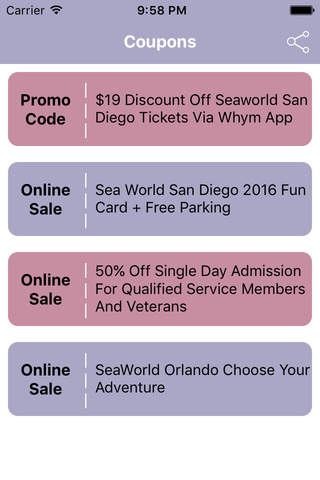 Coupons for SeaWorld Tickets App screenshot 2