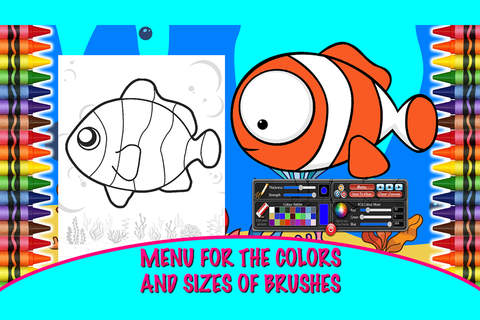 Coloring Book Fish - Sea Animals For Children To Learn to Paint screenshot 3