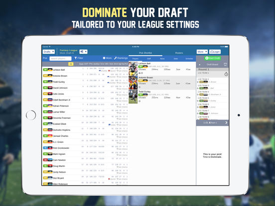 Footballguys Fantasy Football Draft Dominator 2016 screenshot 6