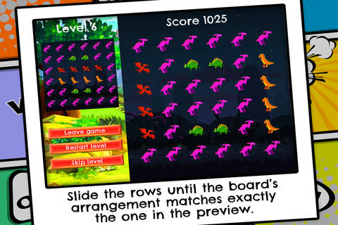 Dino Line Up Maker Skill Puzzle  - PRO - A Dinosaurs Slide & Match Board Game screenshot 2