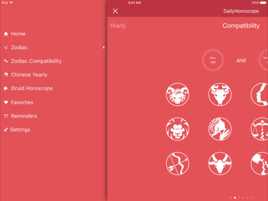 Screenshots of The DailyHoroscope for iPad