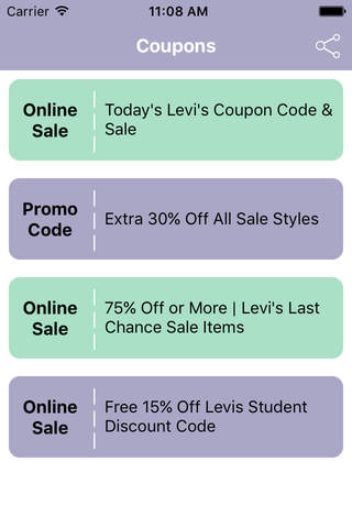 Coupons for Levi's Shopping App screenshot 2