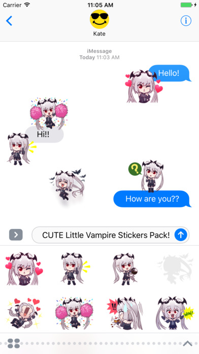 Little Cute Vampire Stickers! screenshot 2