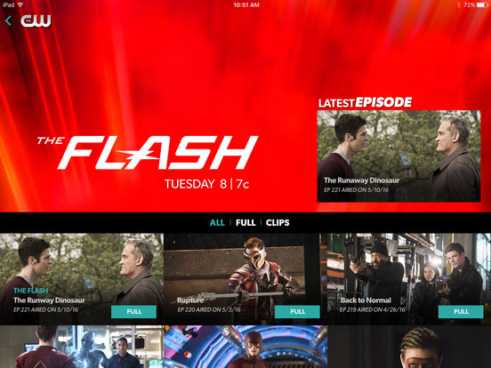 Screenshots of The CW for iPad