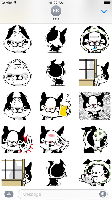 Milu The Boston Terrier 2 Sticker Pack screenshot 2