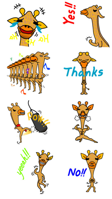 Moody Giraffe - Stickers for iMessage screenshot 2