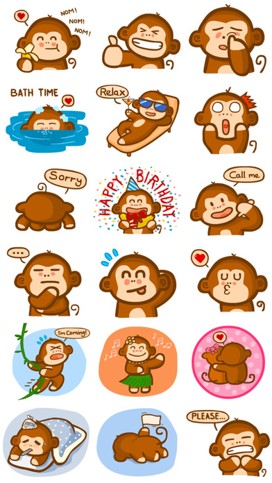 Cute Funny Monkey Stickers! screenshot 2