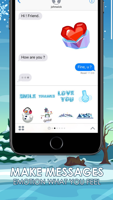 Frozen & Winter Stickers Keyboard Themes ChatStick screenshot 2