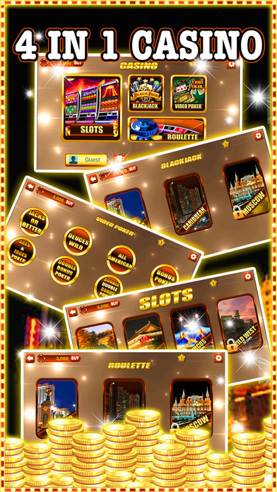 LasVegas Casino SLOTS: 4 in 1 Casino Free! screenshot 3
