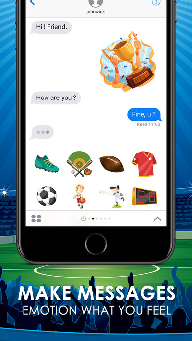 Sports Emoji Stickers Keyboard Themes ChatStick screenshot 2